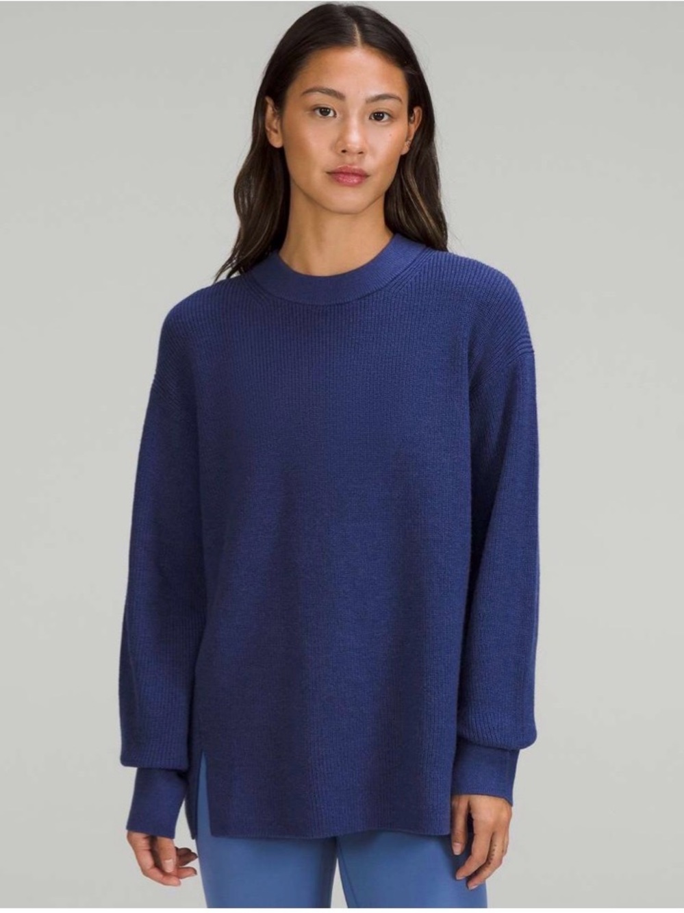 Lululemon Merino Wool-Blend Ribbed Crewneck Sweater
Heathered Psychic